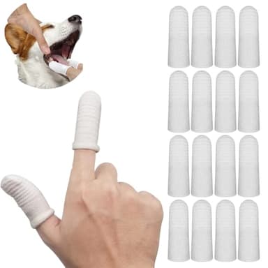 16 Pezzi Spazzolino Per Cani Gatti,Fibra di Tessuto Spazzolini da Dito per Animale Domestico a Copertura Totale a 360 °,Per Gatti E Cani E La Maggior Parte Degli Animale Domestici