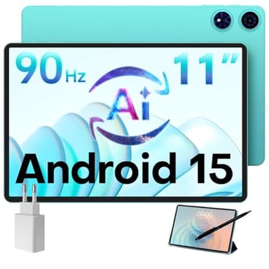 TECLAST P50AI Tablet 11 Pollici 90Hz Tablets Android 15, AI Gesti Aerei, 2GHz Octa-Core, HDMI-TypeC+PC Mode, 16GB RAM 128GB ROM(4TB TF) WIFI 6/BT5.4/13MP/7000mAh/Widevine L1, con Penna+Custodia 2025