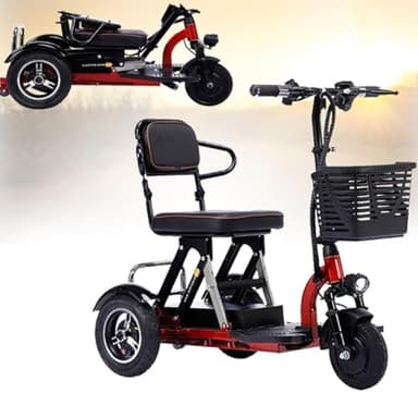 Scooter Elettrico Pieghevole E Leggero A 3 Ruote - Durata Della Batteria Fino A 50 Km, Seduta Comoda - Perfetto Per Anziani E Disabili - Ideale Per Uso Interno Ed Esterno
