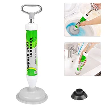 TIMESETL Stantuffo WC con 2 Ventose PVC + Pistone in ABS, Pompa Stura Lavandini e Scarichi, Sturalavandino a Pompa, Sturalavandino a Pressione per Bagni, WC, Vasche da Bagno, Docce
