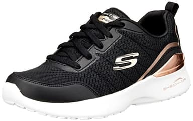 Skechers SKECH-AIR DYNAMIGHT THE HALCYON, Scarpe da Ginnastica Donna, Black Mesh Rose Gold Trim, 37 EU