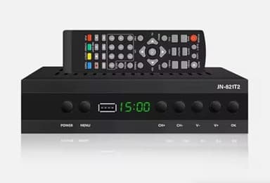 SQUADO Decoder Digitale Terrestre DVB-T2, Ricevitore HD 1080p con Registratore USB, Sintonizzatore TDT HD, Telecomando, HDMI, Display LED