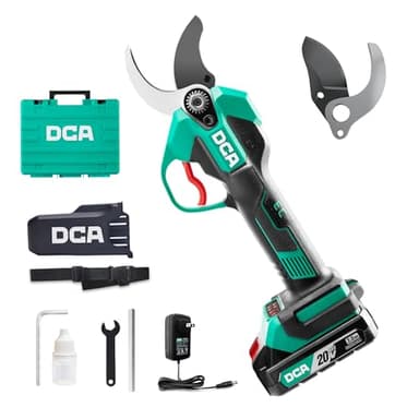 DCA Forbici Portatili a Batteria 20V, max 35mm Brushless Cesoie Potatura Elettriche con 2,0Ah batteria, Lama SK5 Forbice Elettrica con custodia di sicurezza portatile per Frutteto Parco Fattoria Olivo