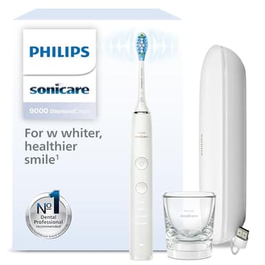 Philips Sonicare DiamondClean 9000 spazzolino elettrico sonico con app, colore bianco, modello HX9911/27, Sonicare 9000, Bianco