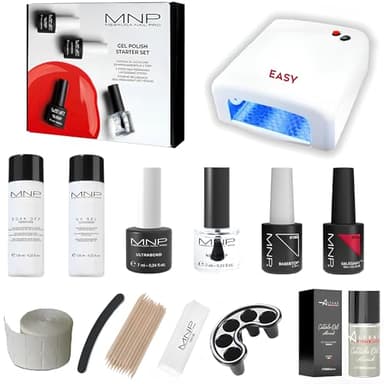 MesaudaMNP Starter Kit Gel Polish Senza TPO - Kit Semipermanente Unghie con Fornetto UV - Omaggio Olio Cuticole Altéax® - Completo di Accessori ed Istruzioni