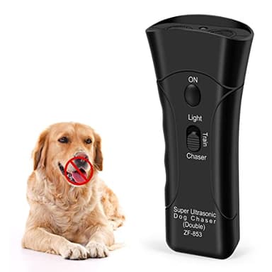 ASSCA Dispositivo anti-abbaio ad ultrasuoni per cani, deterrente per cani, deterrente contro la corteccia, impermeabile, mini ricaricabile per esterni, con livelli di frequenza 3 in 1, umanizzato e