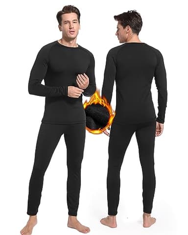 Homord Intimo Termico Uomo Invernale, Manica Lunga Maglia Termica e Pantaloni - Attivo Caldo Completo Tuta Termica Funzionale Set Termico Uomo per Sci Ciclismo Corsa Allenamento