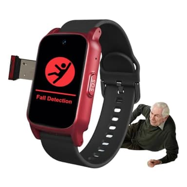 VCYEX Bracciale Salvavita Anziani, Intelligente Con Rilevamento Delle Cadute Bracciale Sos Anziani Salvavita, GPS E Funzione Di Chiamata Di EmergenzaRed,1.25 * 0.57 * 2.22inch
