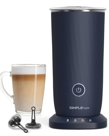 SIMPLETASTE Montalatte Elettrico 4 in 1, Cappuccinatore Elettrico Automatico per Schiuma Calda e Fredda, Scaldalatte per Cappuccino, Latte, Macchiato e Cioccolata Calda
