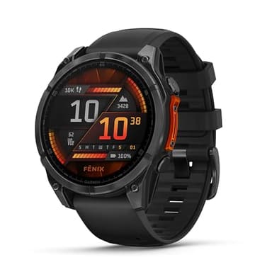 Garmin fēnix 8, 47mm, Display AMOLED 1,4", Touch, Pulsanti induttivi, Speaker e Microfono, Comandi Vocali, GPS multibanda, Torcia, Mappe, 90+ App per lo Sport, Autonomia 16 giorni (Slate Gray & Black)