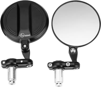 KEMIMOTO Specchietti Moto Manubrio, E24 Omologati Specchietto Laterali Moto, 22mm 7/8" Specchietti Universale Metallici Resistenti Agli Urti per Motociclo Scooter Cruiser, 2 Pezzi