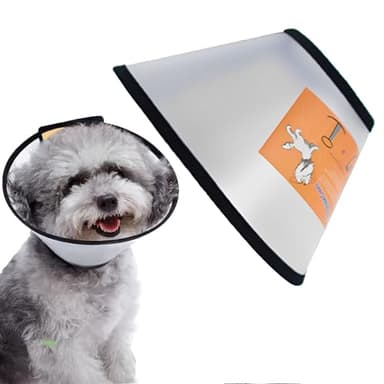 JIAMIAN Cono Recupero Animali Domestici, Regolabile collare elisabettiano gatti, per Cane Gatto Ferita Recupero Guarigione Collare Anti Morso o Leccata (Neck :23-27cm)