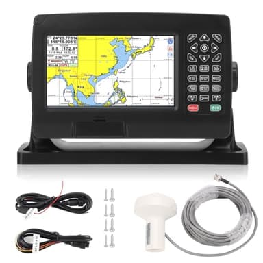Ymiko Navigatore Satellitare GPS per Plotter Cartografico, Navigatore GPS Marino, Transponder con Antenna GNSS a Doppia Mappa IPX6 Impermeabile per Barche Marine