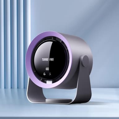 Refluxe Ventilatore da Tavolo Ricaricabile USB, Batteria 5400 mAh, Display LED, 100 Velocità Regolabile e Inclinazione Manuale 90°, Potente e Appendibile per Scrivania, Ufficio, Camera da Letto