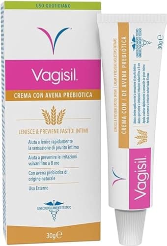 Vagisil Crema Intima Donna Naturale, Idratante e Lenitiva per Irritazioni Intime con Avena Prebiotica, Protegge e Previene Prurito e Bruciore Intimo, 30 g