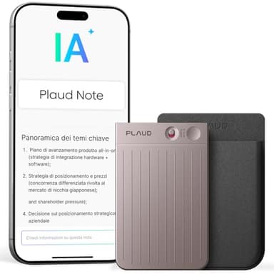 Plaud Note Registratore Vocale AI Professionale con Custodia Audio Digitale Trascrizione Riassunti Automatici in 112 Lingue Controllo App Perfetto per Riunioni Lezioni Chiamate Colloqui Interviste
