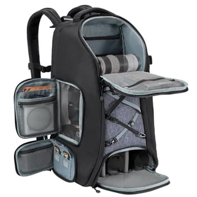 K&F Concept Zaino per fotocamera grande con parapioggia, Zaino macchina fotografica per drone DSLR, obiettivo, laptop fino a 16 pollici, treppiede e accessori