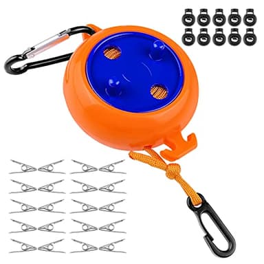 Gvolatee 10m stendibiancheria estensibile con 10 Fibbie Fisse e 20 Mollette Antivento,Corda da Bucato Esterno Portatile per Trapunta Lenzuolo, filo retrattile per Giardino, Viaggio Campeggio Gadget