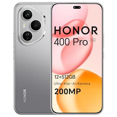 HONOR 400 Pro Smartphone 5G 12GB RAM 512GB ROM, Dual SIM NFC, AMOLED da 6.7 pollici display Eye Comfort con Snapdragon 8 Gen 3, 200MP Ultra-clear AI Camera,5300 mAh, Lunar Grey [Versione italiana]