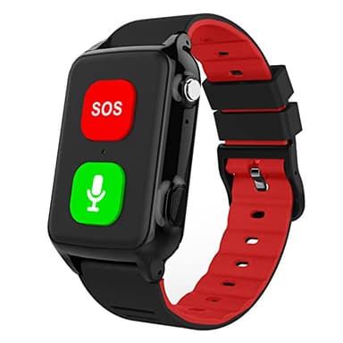 Localizzatore GPS anti-smarrimento per pazienti affetti da demenza, Alzheimer e autismo, orologio GPS per anziani con chiamata SOS, funzione di localizzazione e geofence,Red