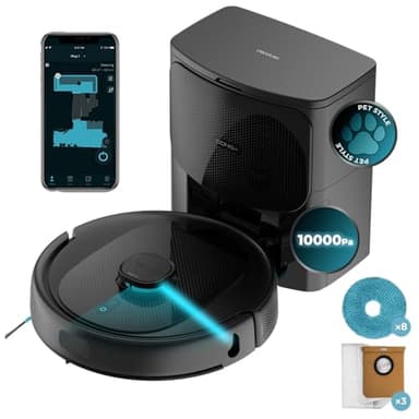 Cecotec Robot Aspirapolvere Conga 9590 Spin Revolution Ultra Power Home.Navigazione Laser. Intelligenza Artificiale. 10.000Pa. Massimo 240min Autonomia. Mopas Rotanti. Spazzola Silicone per Animali