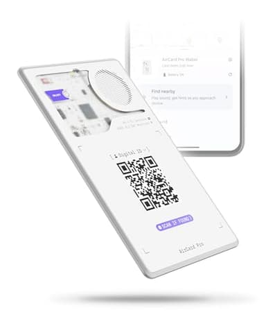 Rolling Square AirCard Pro – Wallet Tracker Card Bluetooth Compatibile Solo con Android Google Find Hub - Localizzatore GPS Ricarica Wireless e ID Digitale, Gadget Tecnologici, Smart Tag