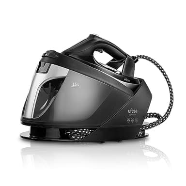 Ufesa Digital Care, Ferro da Stiro a Vapore con Caldaia, 2600 W, 7 Bar, Termostato Digitale, Display LED, Modalità ECO e MAX, Piastra in Ceramica, Sistema Anticalcare, Grigio