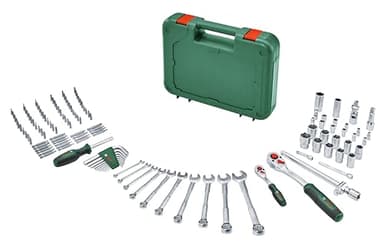 Bosch set Advanced utensili man. 132 pz. (set utensili impieghi di fissaggio gravosi; mat. alta qual.; design ergon.; chiavi, chiavi a brugola, cricchetti, cacciavite; accessori)