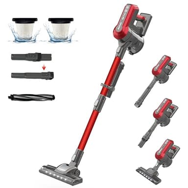 Akitas V10 Aspirapolvere Senza Fili 30V 450W Fino a 50 Minuti 3 Velocità Scopa Verticale e Portatile Motore Digitale Brushless BLDC Batteria al Litio Ricaricabile Ideale per Tappeti e Peli di Animali