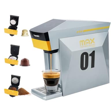 HAILASRE Macchina da caffè espresso multifunzione 4 in 1, 19 bar, per NES-presso Original/lor/Dolce Gusto/Capsule di caffè macinato, piccola macchina da caffè automatica a capsula (grigia)