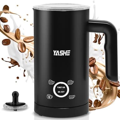 YASHE Montalatte Elettrico 4-in-1, 300ml Schiuma Latte Calda/Fredda, Cappuccinatore, Rivestimento Antiaderente, Ideale per Cappuccino, Macchiato, Caffè Latte e Cioccolata Calda, 500W