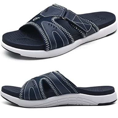 COFACE Sandali Da Uomo Recupero Sportivo Fascite Plantare Cuscino Morbido Supporto Dell'arco Leggero Scivoli Ortesici Per Gli Uomini Blu Taglia 42