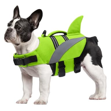 Oslueidy Giubbotto di Salvataggio del Cane Alta Flotation Shark Dog Salvagente Galleggia Cappotto Riflettente Pet Gilet di sicurezza Costumi da bagno Dog Life Vest