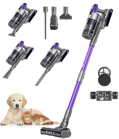 Redkey X18 Aspirapolvere Senza Fili 60Kpa/650W/80Min, 8-in-1 Scopa Eletrica Verticale Antiarovialio con Display LED, Automatica Intelligente Della Potenza di Aspirazione, per Animali/Pavimenti/Tappeti