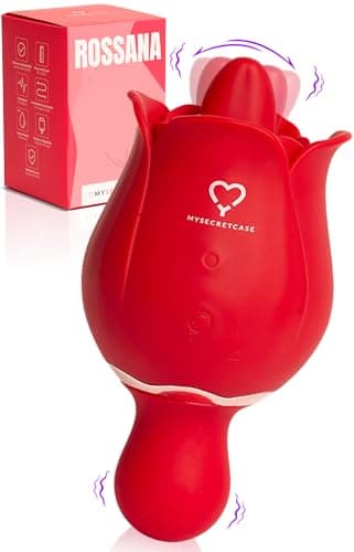 MySecretCase Vibratoreper Donna Professionale lingua - Succhia Clitoride Con Lingua Vibrante, Vibratore lingua Sextoys, Stimolatore Clitoride Femminile, Vibratori Per Donne Piccolo (Rosso)