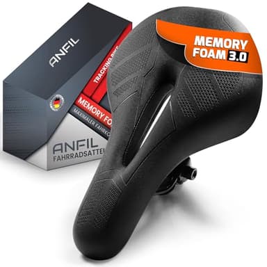 ANFIL® Sella Bici Donna Comoda in Gel – Sellino Ergonomico Antiprostata per Uomo e Donna – Morbido, Traspirante, Impermeabile – con Memory Foam per Bici da Strada, Sella MTB e City Bike