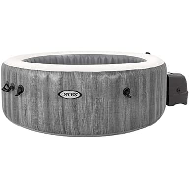 Intex 28442EX - PureSpa Vasca Idromassaggio Gonfiabile Greywood Deluxe, 6 posti, 170 Getti, Riscaldatore, PVC, Grigio, 216x71 cm