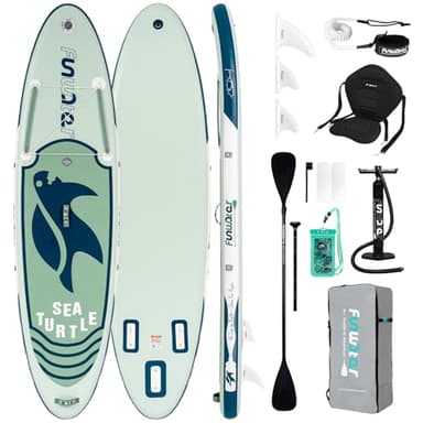 FunWater SUP Tavola da surf gonfiabile completa paddleboard accessori pagaia regolabile,pompa,zaino da viaggio,guinzaglio di sicurezza,custodia impermeabile