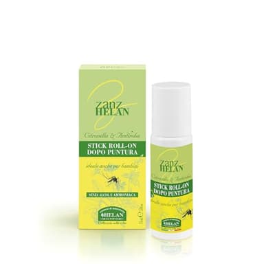 Helan, Zanzhelan, Dopo Puntura Zanzare per Adulti e Bambini, Antizanzare Stick Roll-on, Applicare su Punture Insetti per Immediato Sollievo alla Pelle, con Succo di Aloe Vera, 15 ml