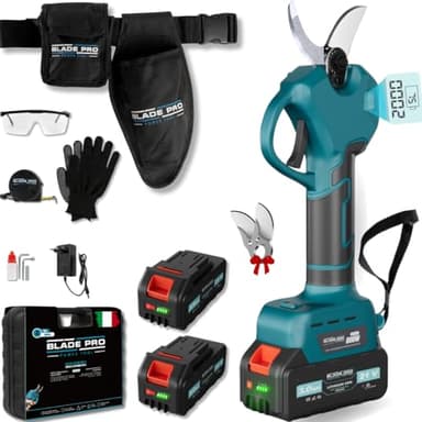 Forbici Potatura a Batteria 800W - Taglio 30 mm - 2 Batterie 21V Litio 6000mAh - Forbice Elettrica per Potatura Professionale - Cesoie Elettriche Senza Fili - Kit Complet - BLADEPRO