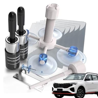 Kit di Riparazione vetri Parabrezza, Resina liquida per Riparare Rapidamente Le Crepe del Parabrezza, Riparazione Crepe Parabrezza, Kit di Riparazione vetri finestrini Auto, Accessori Esterni per