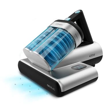 Cecotec Aspiratore Antiacaro Battimaterasso - Aspirapolvere Conga Rockstar 4000 Mattress. ForceSonic 400W, 13 kPa, Luce UV-C, Heat Tech, Spazzola Power Brush, Cavo 5m, Doppio serbatoio, Aromaterapia