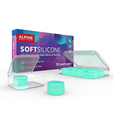 Alpine SoftSilicone - Tappi in silicone modellabili per le orecchie - Attenuazione 28dB - Ideali per ridurre i rumori durante la concentrazione, per dormire, e in piscina - Scatola da 12