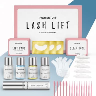 PORTENTUM Kit Laminazione Ciglia Aggiornato 2026, Kit Professionale Semipermanente Per Ciglia Arricciate Adatto Per Uso Domestico e Salone