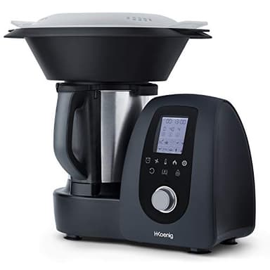 H.Koenig HK8 Robot da cucina professionale 2L Potente 1000W, 30+ funzioni di cottura, velocità Turbo 10, temperatura da 37 a 120°C, fino a 4 preparazioni contemporaneamente