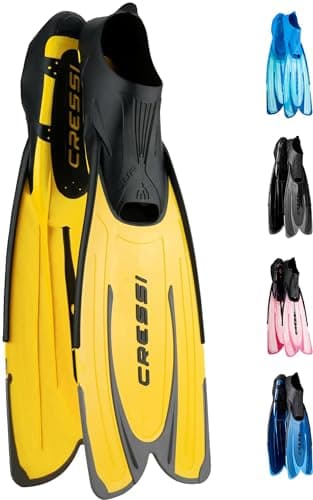 Cressi Agua, Pinne Self Adjusting per Immersioni, Snorkeling e Nuoto Unisex Adulto, Giallo, 41/42