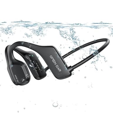 QYGCKJ Cuffie Conduzione Ossea, Auricolari Conduzione Ossea Wireless Bluetooth 5.3, Auricolari Sportive Bluetooth Impermeabili IPX8,Open-ear Cuffie per Corsa Ciclismo Guida Fitness Nuoto