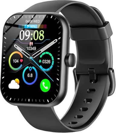 Smartwatch Uomo Donna, 1.96" HD Orologio Smartwatch Uomo con Effettua/Risposta Chiamate, Contapassi/Cardiofrequenzimetro, Impermeabile IP68 110+ Modalità Sportive Smart Watch per Android iOS
