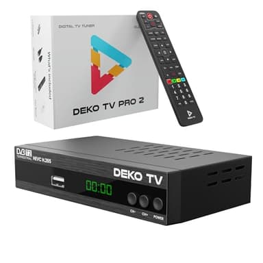 Deko TV PRO2 - Decoder Digitale Terrestre 2024 WiFi - DVB-T2 PVR HEVC - Main 10 Bit - USB WiFi Multimedia [2in1 Telecomando]