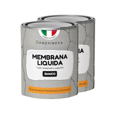 Membrana liquida impermeabilizzante Bianca PROXINOVA 2KG- impermeabilizzante terrazzi, tetti e camini, guaina liquida calpestabile per esterni, ideale per riparare grondaie e piatti doccia